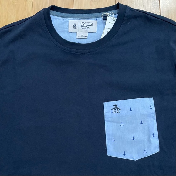 NWT Original Penguin Pocket Tee Anchor Print Med - Picture 3 of 5